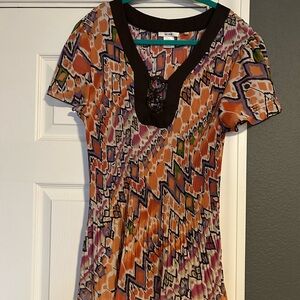 Nicola Colorful Geometric Print Women's Top